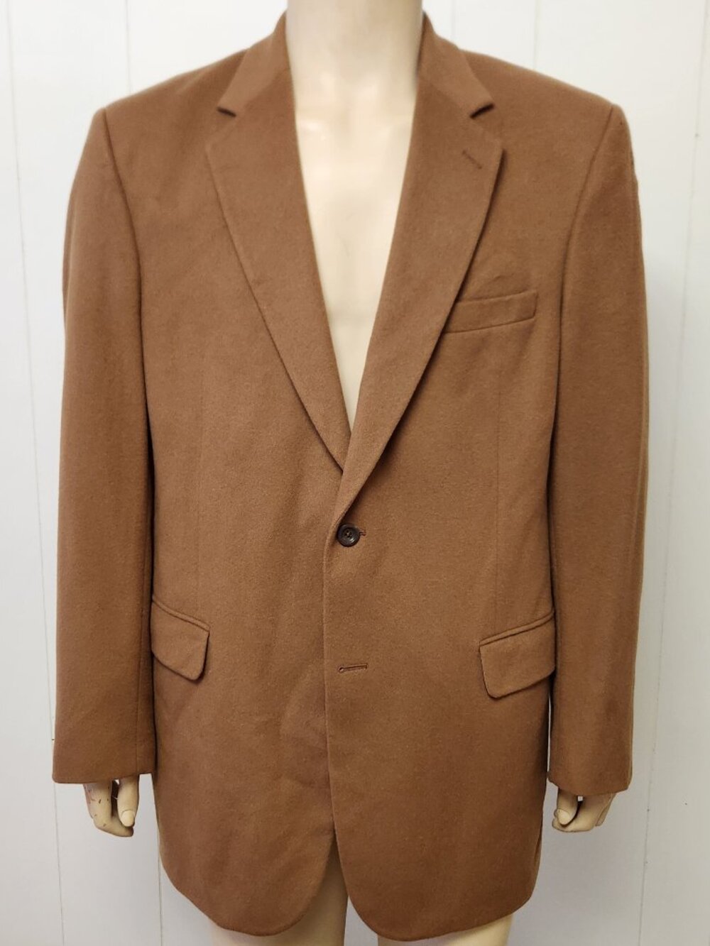 cashmere sport coat 43L men's caramel Jos A Bank blazer